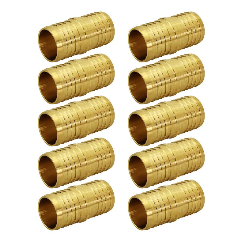 Supply Giant FQDQ0012-10 X PEX Straight Coupling Barb Pipe Fitting, 1/2'', Brass (10 Pack) - NewNest Australia