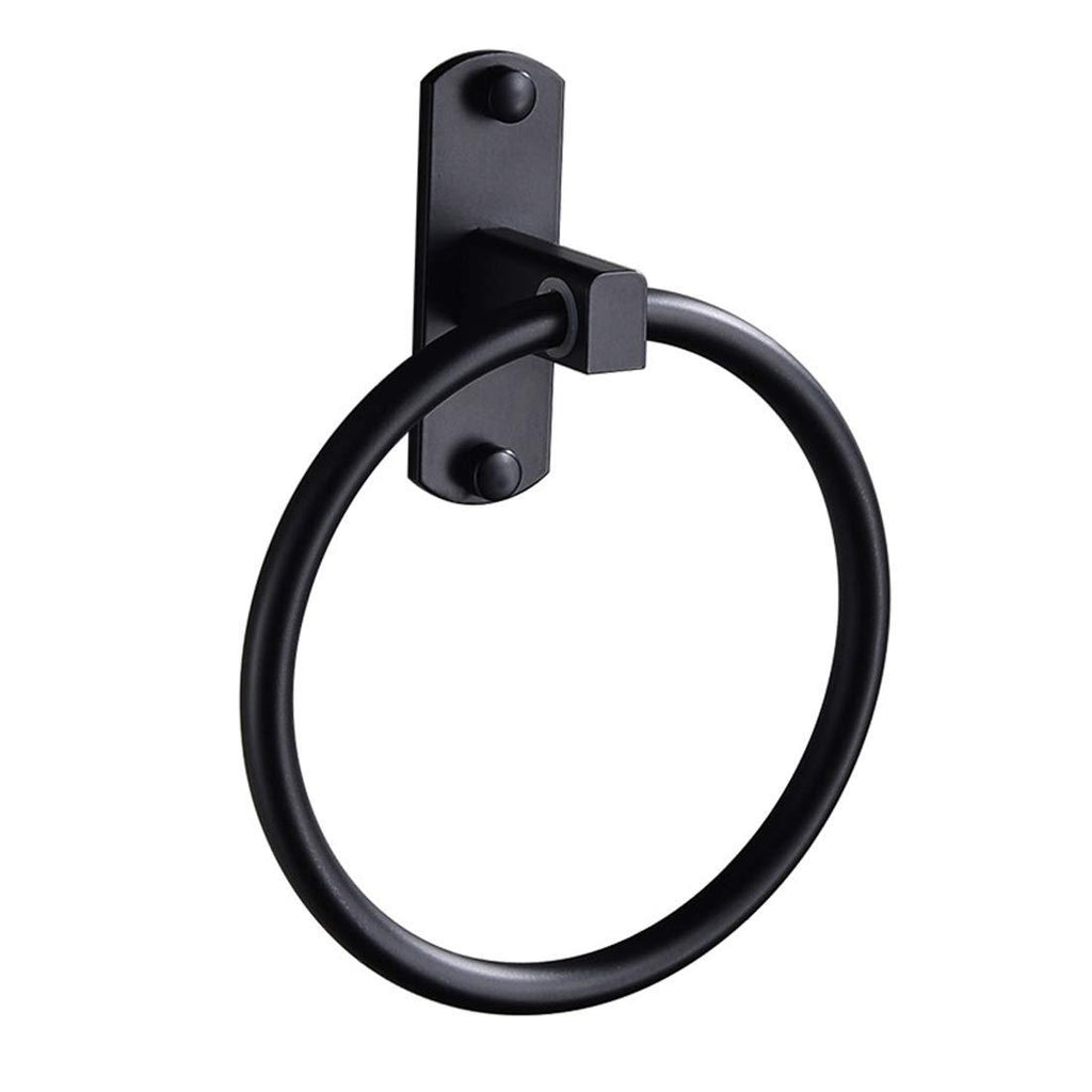 Black Towel Ring Bathroom Towel Ring Space Aluminum Steel Simple Round Towel Racks , Matte Black - NewNest Australia