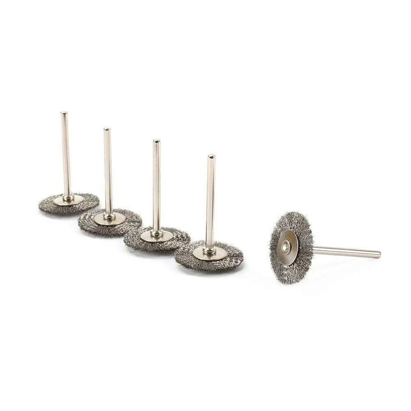 50Pcs 25mm Stainless Steel Wire Wheel Brush Sets T-type with 1/8 Inch Shank Polishing Wheels Rotary Tool for Cleaning,Deburring and Surface-Finishing 50Pcs 25mm Flat - NewNest Australia