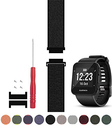 C2D JOY Compatible with Garmin Forerunner 35 Watch Band Replacement (Adapter, Screws and Screwdriver) Sport Mesh Strap Nylon Weave Garmin 35 Running Watch Accessories Watchband - 10#, S/5.0-7.0 in. (10#) Dark Black Small (Fits 5.0"-7.0" wrists) - NewNest Australia