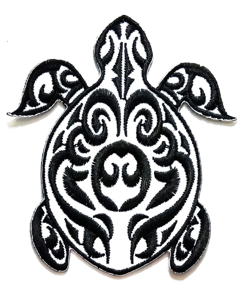 Nipitshop Patches White Black Beautiful Fantasy Turtle sea Animal Cartoon Kids Patch Embroidered Iron On Patch for Clothes Backpacks T-Shirt Jeans Skirt Vests Scarf Hat Bag - NewNest Australia