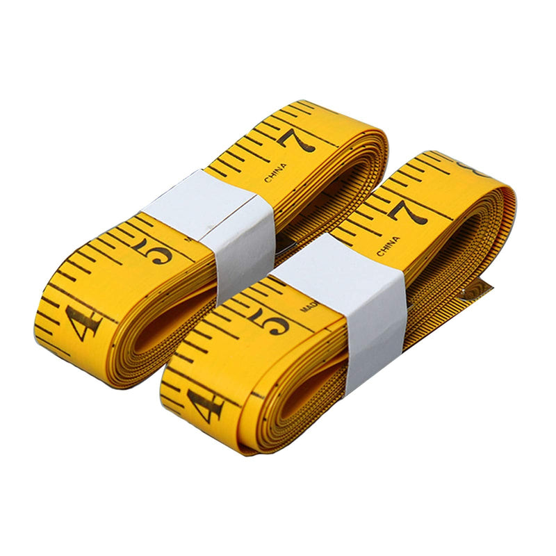 SumVibe 120 Inches/300cm Soft Tape Measure, Pocket Measuring Tape for Sewing Tailor Cloth Body Measurement, Yellow 2-Pack - NewNest Australia