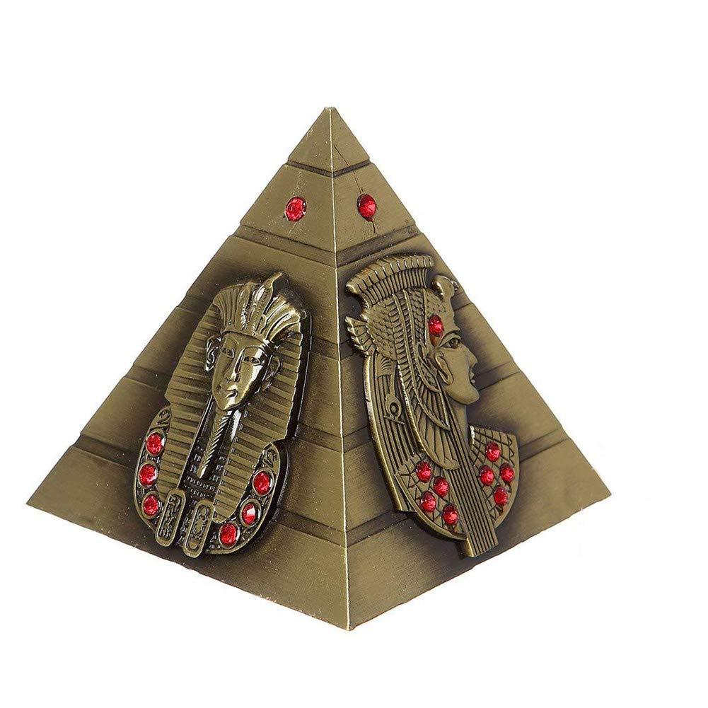 NewNest Australia - PROW 3.3 Inch Egyptian Pyramids Figurine Replica, Bronze Metal Egyptian Ancient Art Building Model for Cafe Home Decor Desktop Decoration Gift Souvenir 