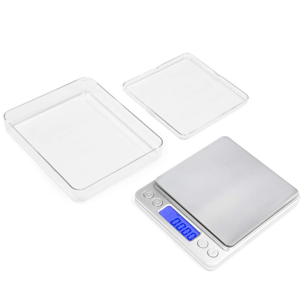 Kingwin Smart Digital Scale In Silver Color, Accurate & Quick Reading, 60 Seconds Auto Shut-Off, with 2 Clear Bowls, Black Light Display, Tare Range Full Capacity, Compact Design, Lightweight, Klcd-50 - NewNest Australia