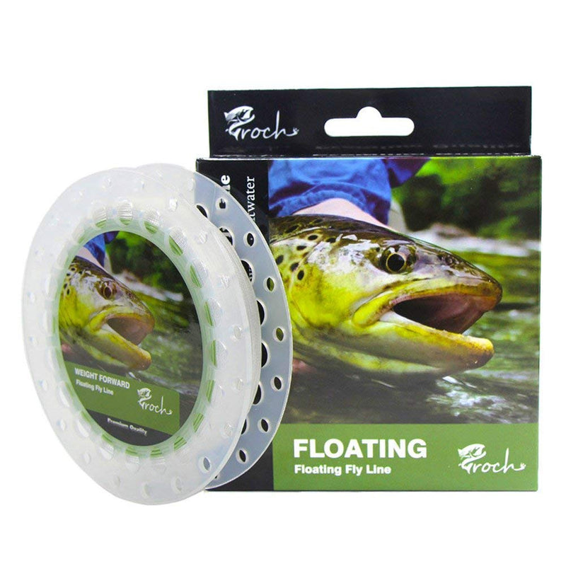 Croch Weight Forward Fly Fishing Line WF 3F 4F 5F 6F 7F 8F 100ft + Backing Line+ 9ft Leader Blue,Green WF-8F 100FT w/ Backing 30LB/100Yds + Fly Leader - NewNest Australia