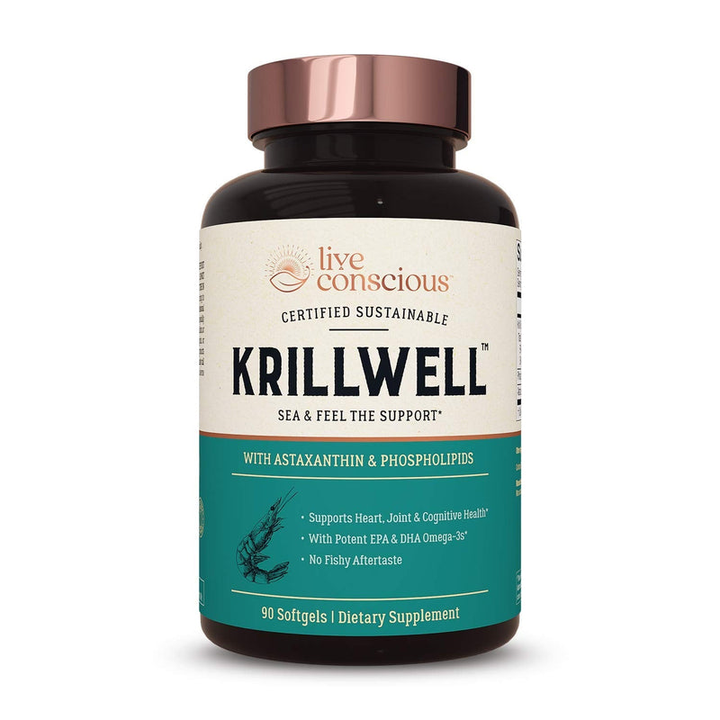 KrillWell Heart, Joint, and Cognitive Support | Certified Sustainable Krill Oil 2X More Effective Than Fish Oil - 30 Day Supply 90 Count (Pack of 1) - NewNest Australia
