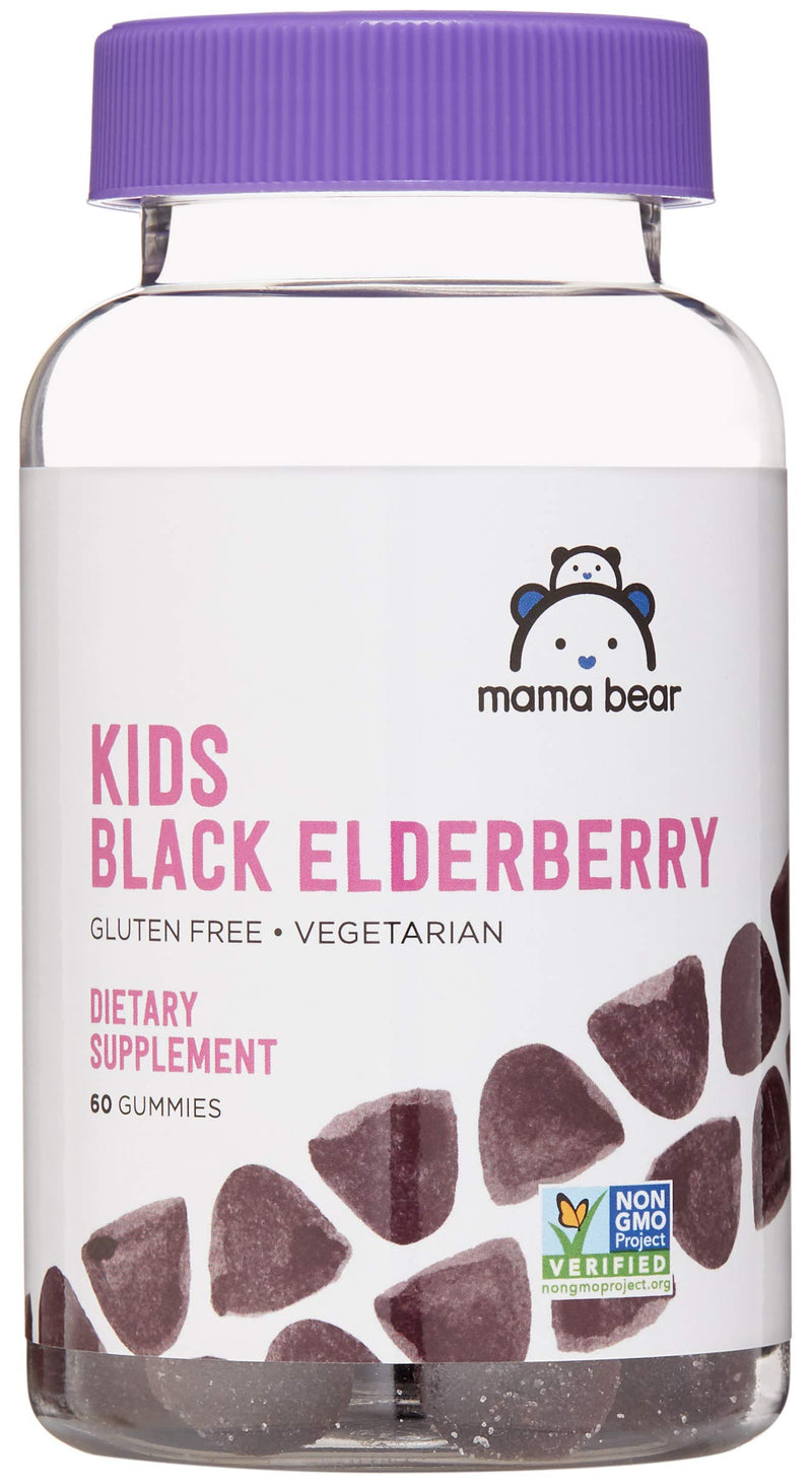 Amazon Brand - Mama Bear, Vegetarian Kids Black Elderberry Gummies 300 mg with Vitamins C, D, E and Zinc - Immune System Support - 60 Gummies (1 to 2 Month Supply), Non-GMO, Gluten Free - NewNest Australia