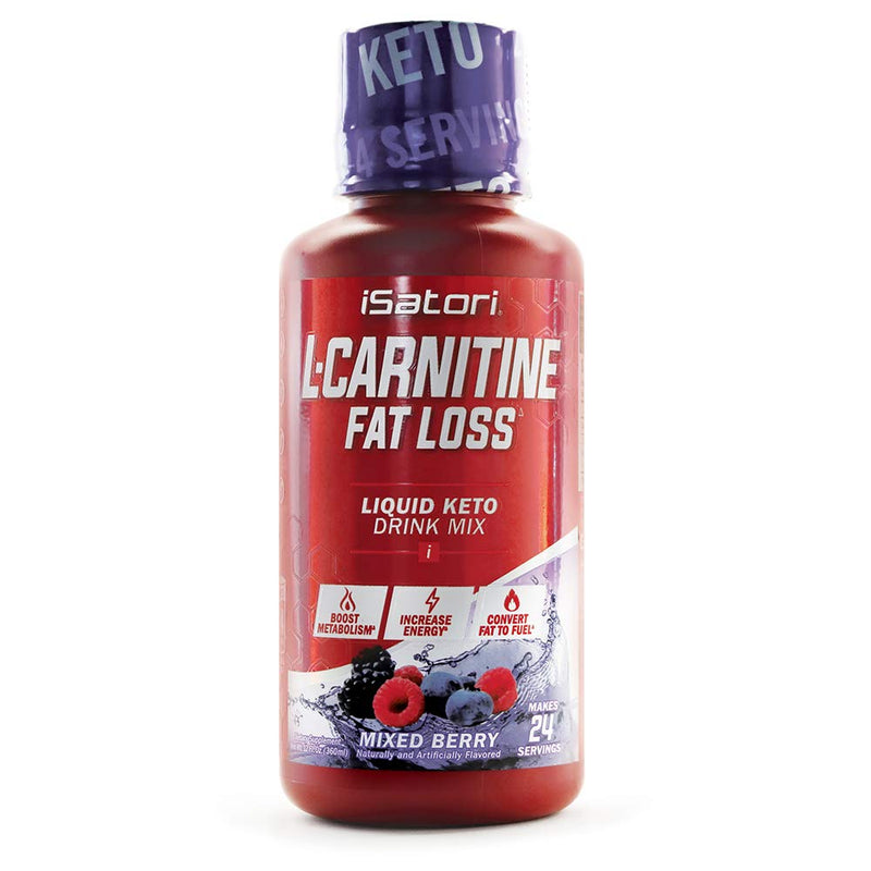 iSatori L-Carnitine Liquid Fat Burner and Metabolism Activator - Fat Loss for Health and Fitness - Keto Friendly Weight Loss - Stimulant Free - Mixed Berry 1500mg (24 Servings) - NewNest Australia