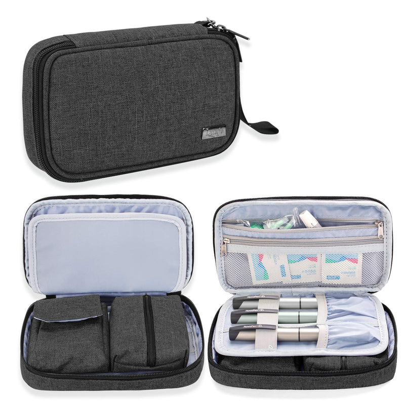 Luxja Diabetic Supplies Travel Case, Storage Bag for Glucose Meter and Other Diabetic Supplies (Bag Only), Black - NewNest Australia