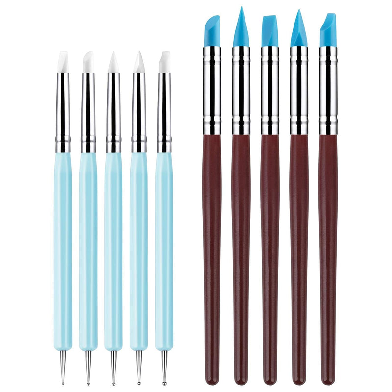 10Pcs Silicone Clay Sculpting Tool, Modeling Dotting Tool& Pottery Craft use for DIY Handicraft - NewNest Australia