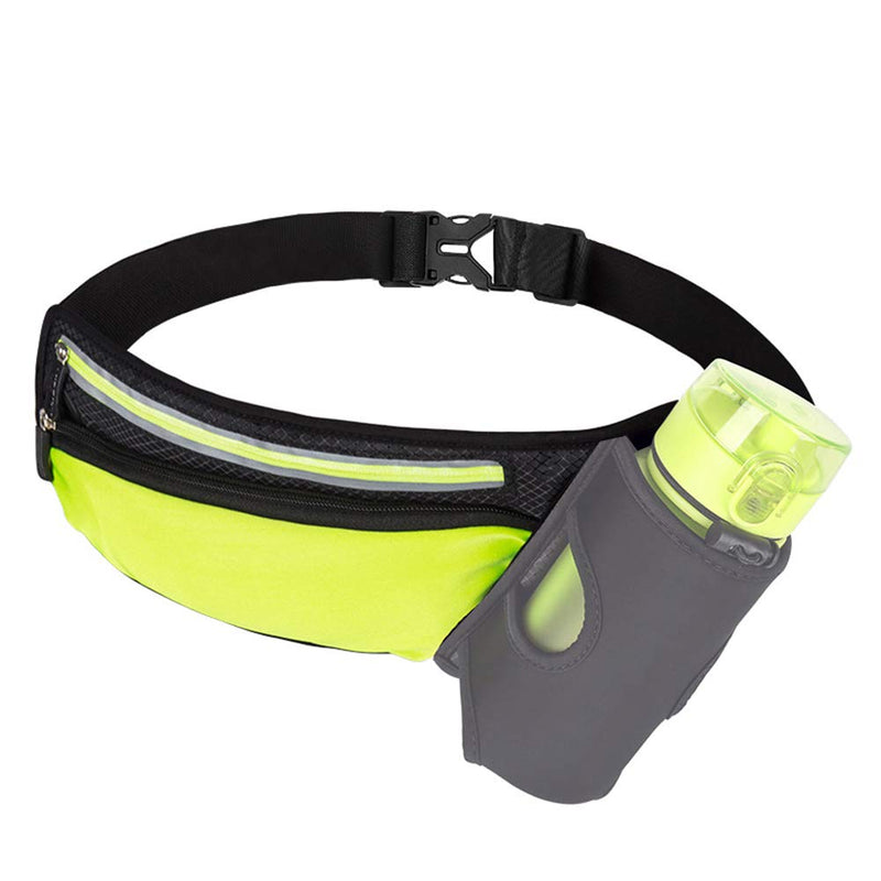 Meichoon Waist Pack Night Reflective with One Water Bottle, Portable Running Belt for Men Women Kids Large Capacity for Hiking Fitness Outdoors Workout Race Marathon Cycling Climbing Camping XB04B with water bottle - NewNest Australia