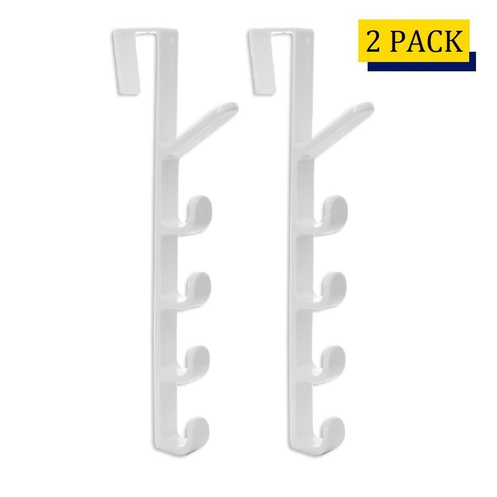 NewNest Australia - Home-Organizer Tech 5 Layers Over The Door Hook Organizer Rack Hanger Backpack Handbag Door Hook, Pack of 2 Beige 