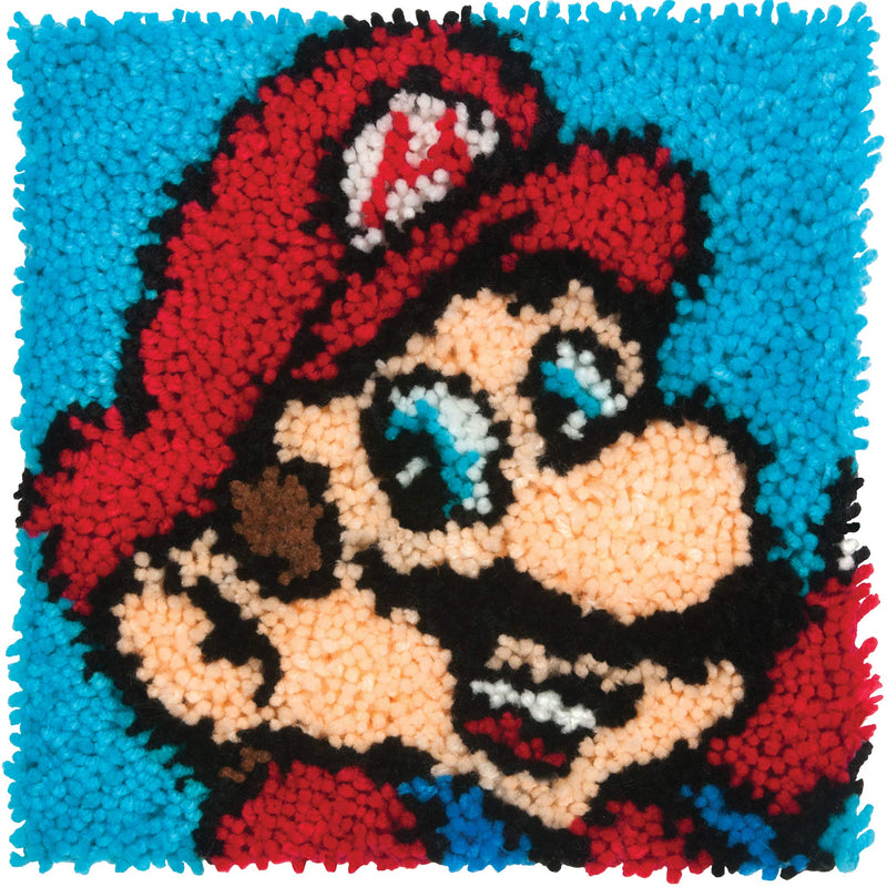 Dimensions Arts and Crafts Super Mario Latch Hook Kit, 12''L x 12''H - NewNest Australia