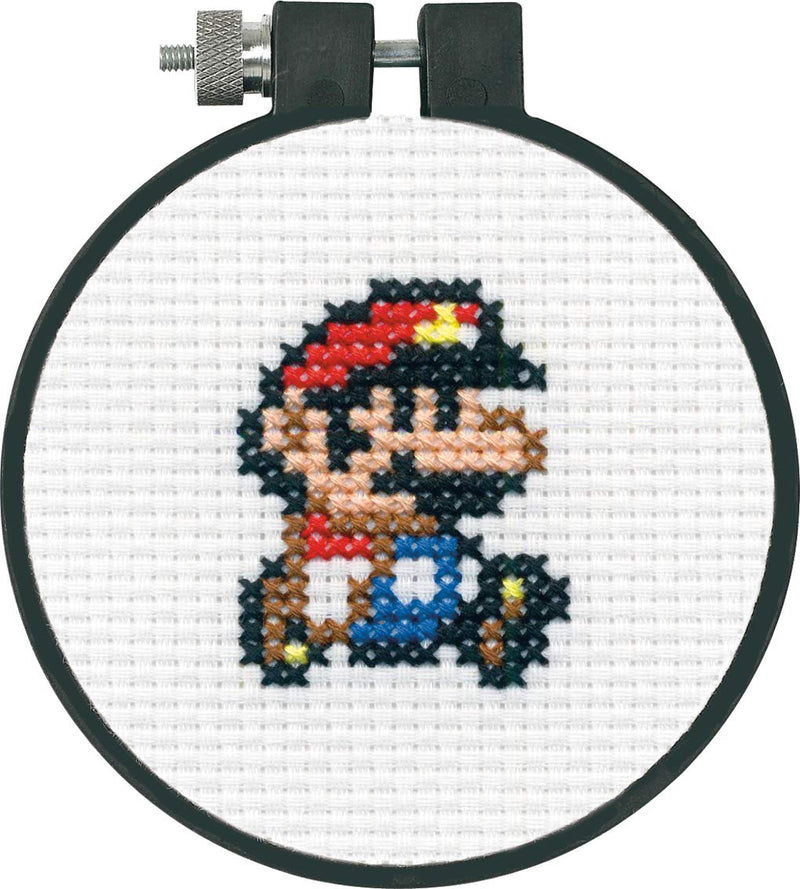 Dimensions 72-75184 Arts and Crafts Super Mario Bros Counted Cross Stitch Kit for Beginners, 11 Count White Aida, 3''D - NewNest Australia