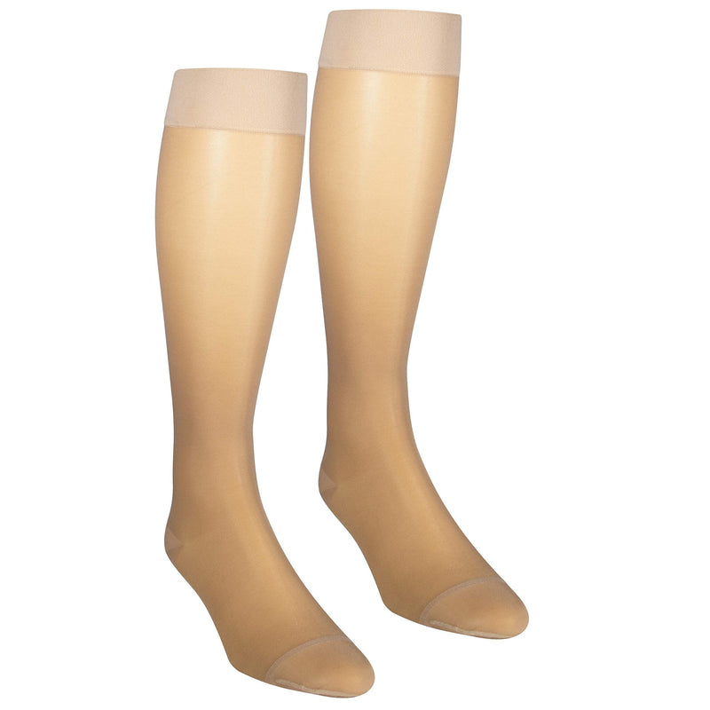 NuVein Sheer Compression Stockings, 15-20 mmHg Support, Women's Medium Denier Nylons, Knee High, Closed Toe, Beige, Small Small (1 Pair) - NewNest Australia