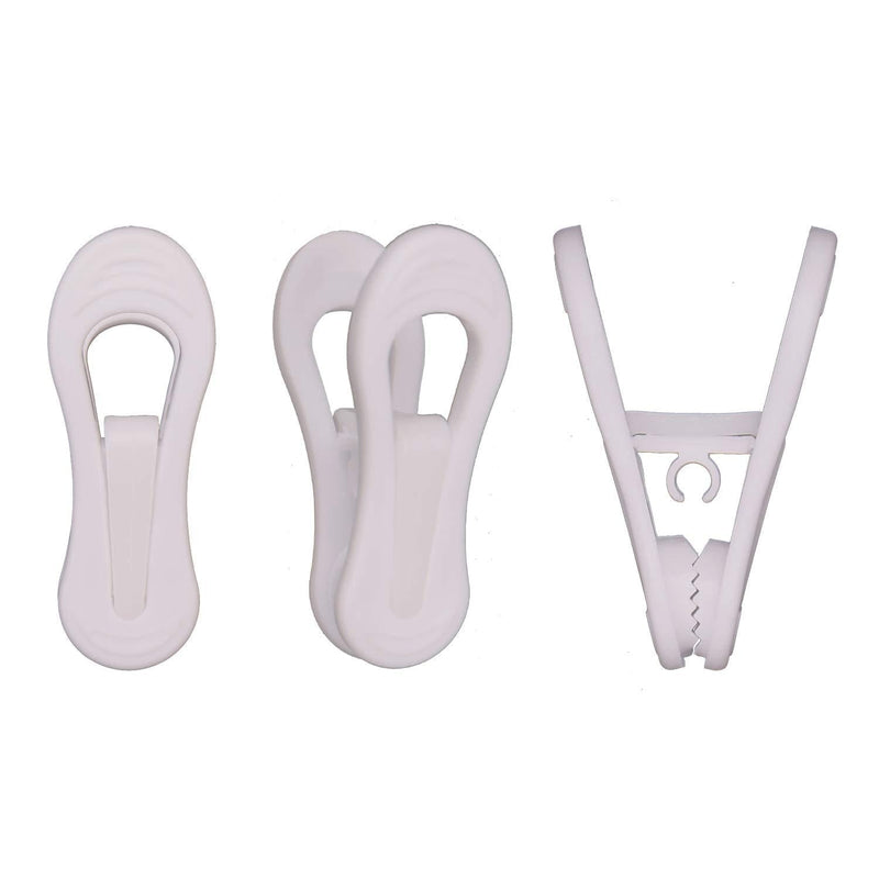 NewNest Australia - Corodo White Hanger Clips for Plastic Hangers, 30 Pack Strong Pinch Grip Clips for Use with Slim-line Clothes Plastic Hangers Finger Clips 