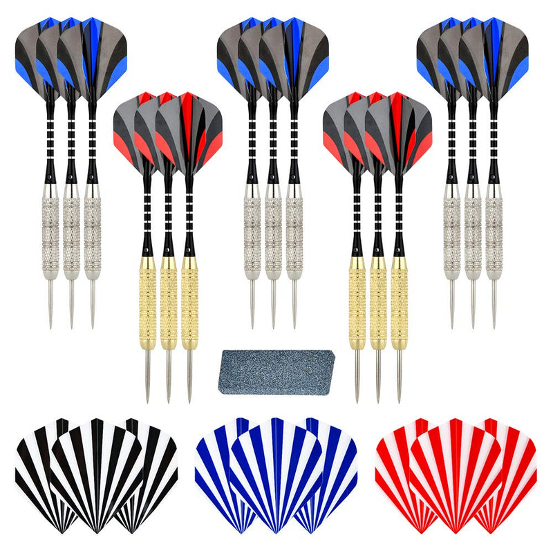 LinkVisions Steel Tip Darts Set, 18 Grams, 15 Pack Steel Barrels - NewNest Australia