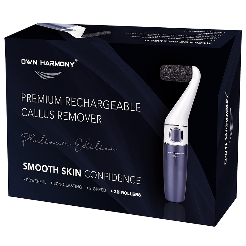 Electric Foot Callus Remover: Own Harmony Professional Foot Care Pedicure Tools, Rechargeable Feet Scrubber Dead Skin, Electronic Foot File Pedi Grinder, Best for Hard, Dry, Cracked Heels (3 Rollers) Midnight Platinum - NewNest Australia