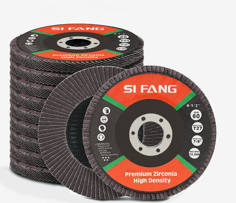 10Pack 4.5''x7/8'' Premium High Density Calcined Aluminum Oxide Flap Disc 320 Grit Type 29 320Grit - NewNest Australia