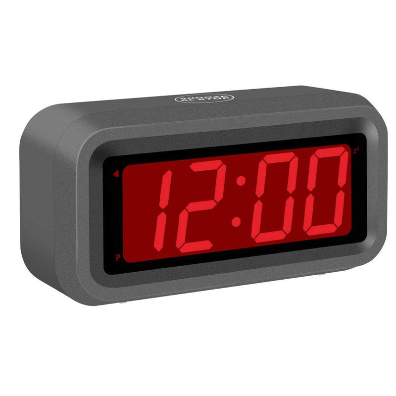 NewNest Australia - SUPLEDCK Digital Alarm Clock Battery Operated Bedside Home Travel Time Clock Night Visible LED Display (Grey) Grey 