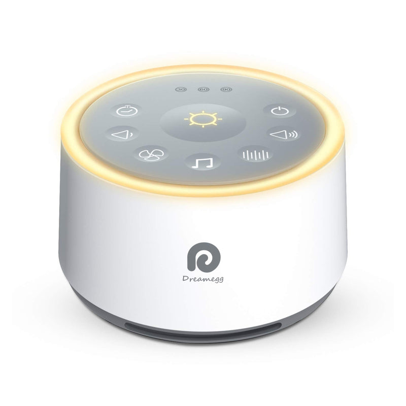 Dreamegg D1 Sound Machine - White Noise Machine with Baby Night Light for Sleeping, High Fidelity Sounds, Timer & Memory Feature, Sound Machine for Baby Adults, Home, Office, Travel (White) Classic White - NewNest Australia