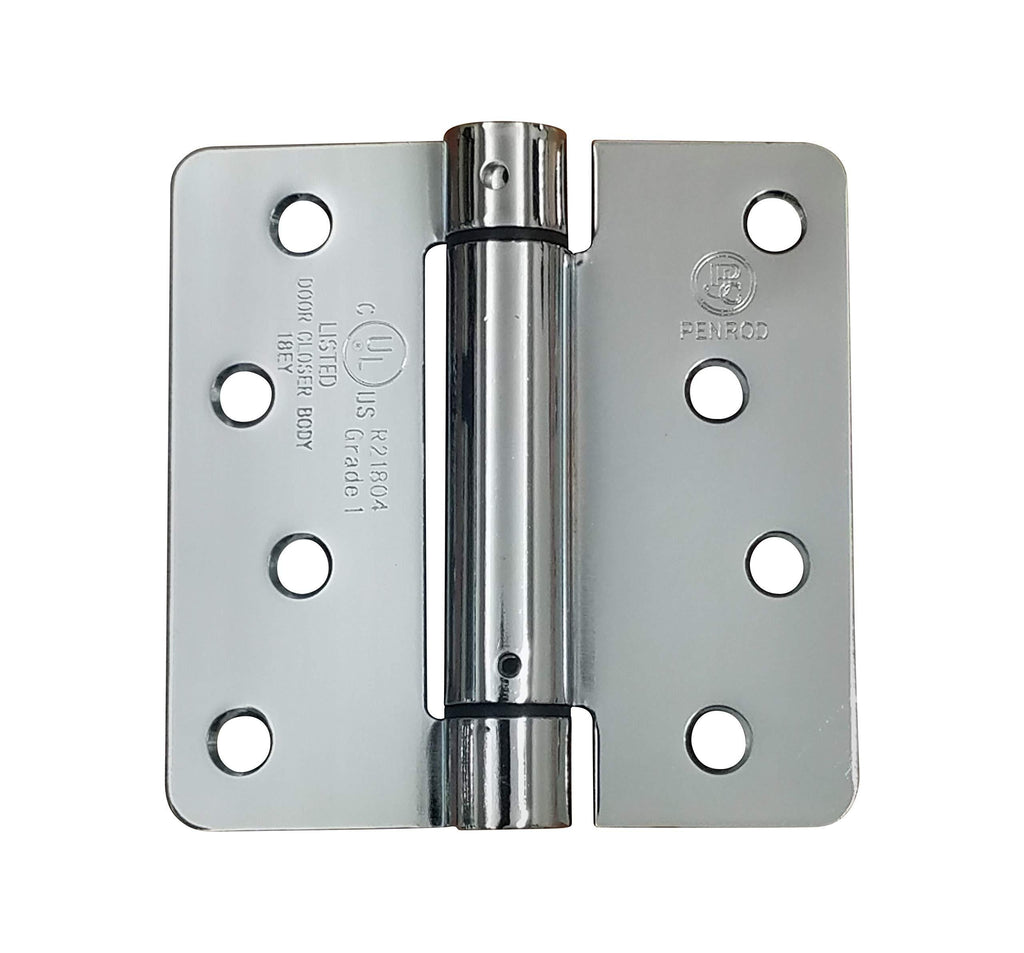 Spring Hinges, Adjustable Self Closing 4 Inch with 1/4 Inch Radius, Polished Chrome 2 Pack - NewNest Australia