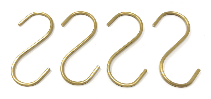 Br BRILLANTE Brass S Hooks Made from Heavy Duty Solid Brass for Hanging Kitchen Pots & Pans, Bird Feeders, Plants - NewNest Australia