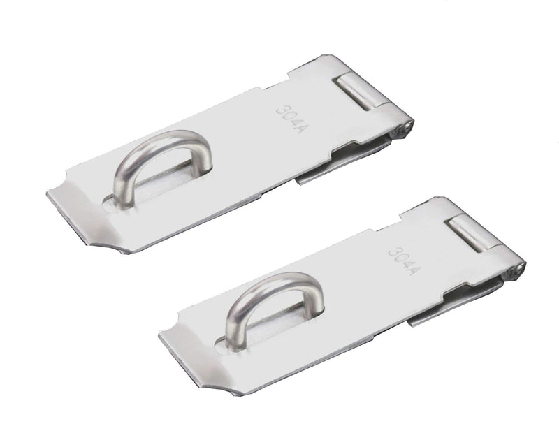 FGen 2pcs Thick Lock 304 Stainless Steel Buckle Can Be Added Padlock Vintage Cabinet 5 Inch Door Buckle Silver - NewNest Australia