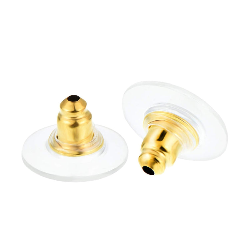 100 Pairs Bullet Clutch Earring Backs with Pad Earring Safety Backs (Gold) Gold - NewNest Australia