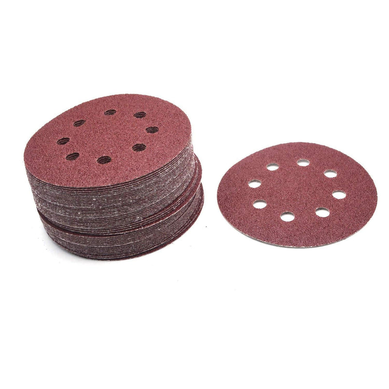 Antrader 50 PCS 5 Inch 40 Grit Sanding Disc 122mm 8 Hole Hook and Loop Sandpaper Air Power Angle Grinder Sander Disk Abrasive Tools Polising Pad for Random Orbit Sanders - NewNest Australia