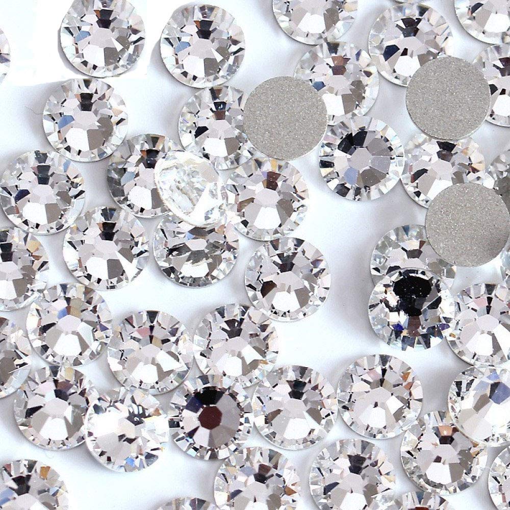 Onwon 1440 Pieces SS3 / 1.4mm Clear Crystal Flat Back Brilliant Round Rhinestones Glass Stones Glitter Gems Transparent Faux Diamond (Clear) - NewNest Australia