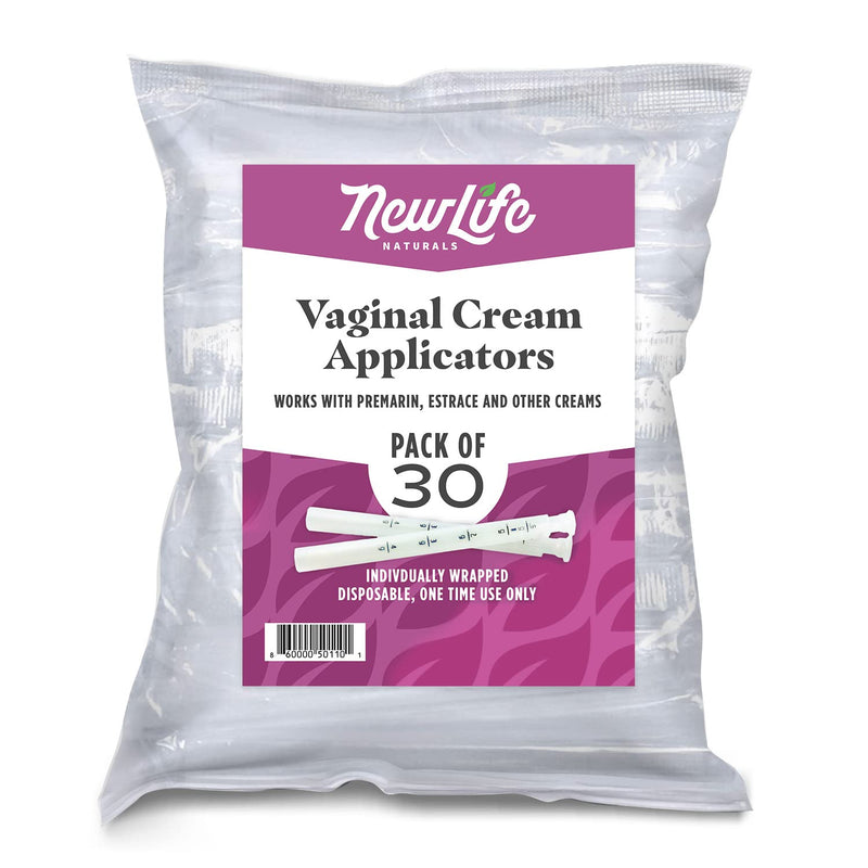 Disposable Plastic Vaginal Applicator Pack: Hygienic Threaded Injector Applicators to Fit Preseed Lubricant, Estrace, Personal Lube and OTC Gel or Cream Products - With Dosage Measurements - 30 Pack - NewNest Australia