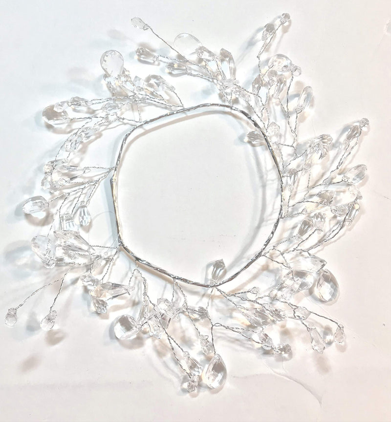 NewNest Australia - Elegant Blooms & Things Clear Faceted Faux Crystal Candle Ring Center Diameter 3.5" 