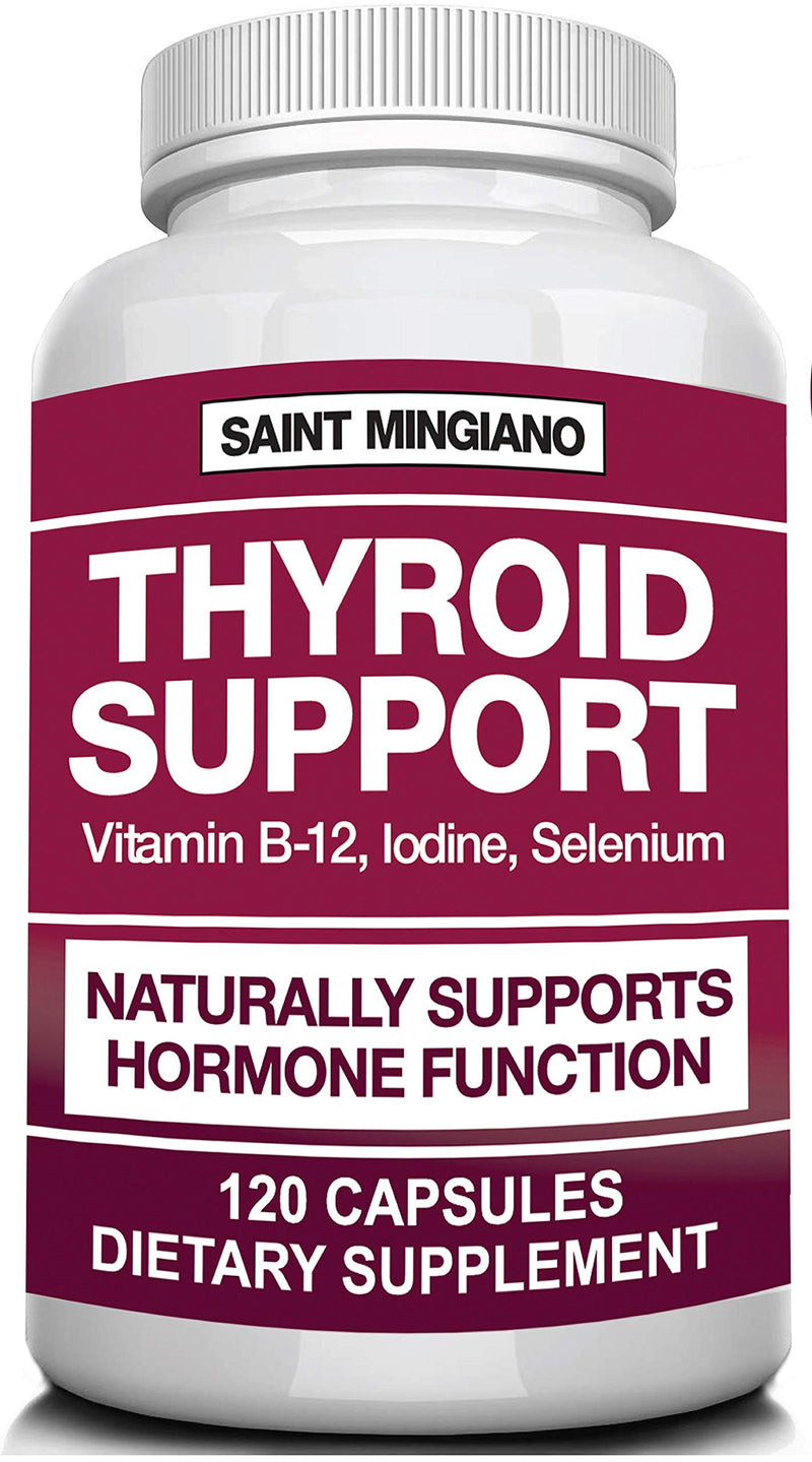 Thyroid Support Supplement with Iodine |120 Capsules to Help Body Mass & Improve Energy, Cardiovascular, Energy & Focus Formula | 14 Natural Vitamins - NewNest Australia