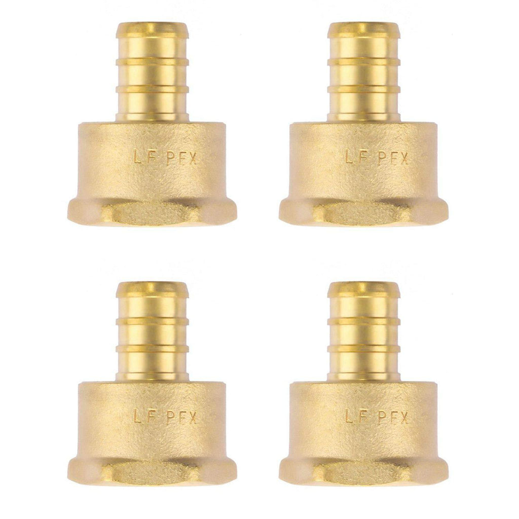 Litorange Lead Free Brass 1/2" x 1/2 inch NPT 4 Pack PEX Female Adapter Threaded Barb Crimp Fitting Female 4 Pack - NewNest Australia