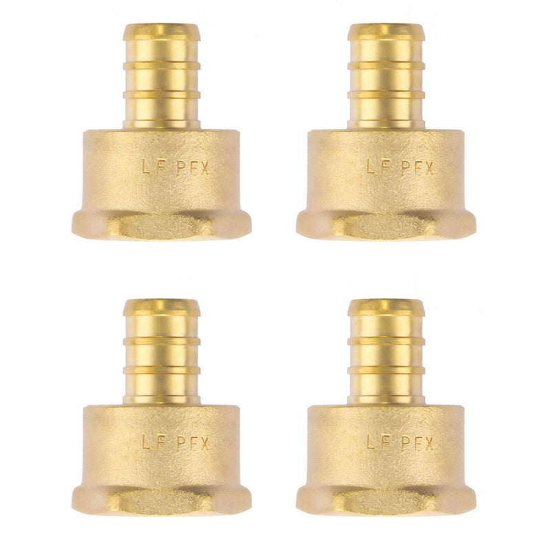 Litorange Lead Free Brass 1/2" x 1/2 inch NPT 4 Pack PEX Female Adapter Threaded Barb Crimp Fitting Female 4 Pack - NewNest Australia