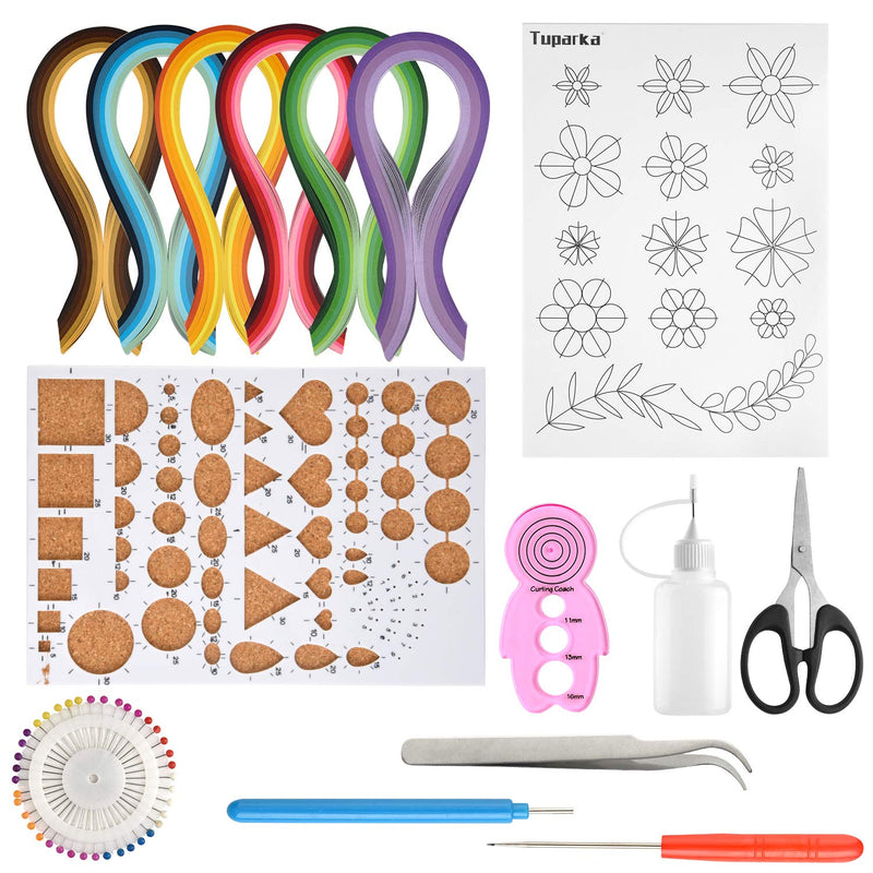 TUPARKA 15 PCS Paper Quilling Kits with 29 Colors 600 Strips, Paper Quilling Tools and Supplies DIY Design Drawing Handcraft Tool - NewNest Australia