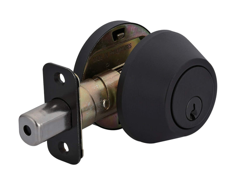 Amazon Basics Deadbolt - Single Cylinder - Matte Black Standard - NewNest Australia