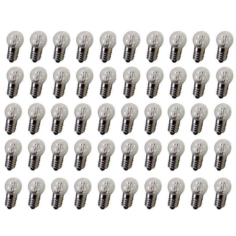 GutReise DC 50pcs E10 1.5V 0.3A Warm White Bulb Light Bulbs Miniature Screw Base (1.5V) - NewNest Australia