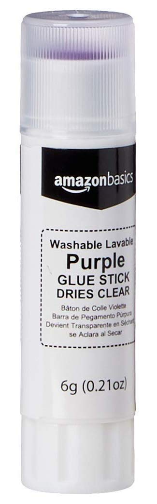 Amazon Basics Purple Washable School Glue Sticks, Dries Clear, 0.21 oz Stick, 4-Pack Small - NewNest Australia