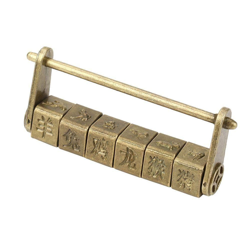 Retro Zinc Vintage Antique Chinese Old Jewelry Code Password Lock Padlock Lock Jewelry Box Padlock Hardware - NewNest Australia