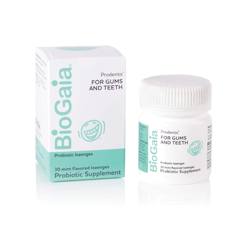BioGaia Prodentis Mint Lozenges, A Dental Probiotic for Men and Women, Promotes Healthy Teeth and Gums, Fights Bad Breath, Alcohol Free, 30 Lozenges - NewNest Australia