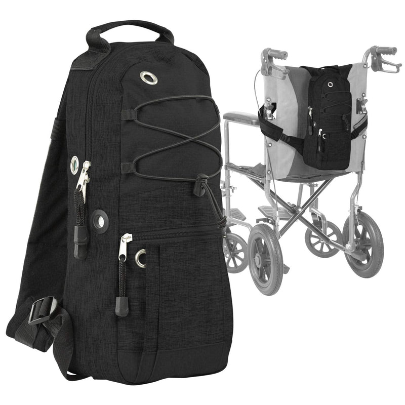 Vive Cylinder Backpack - Tank Carrying Accessories Bag - Holder Medical Case For Wheelchair, Shoulder, Rollator Walker, Scooter - Portable Storage Carrier For Travel - Adjustable Fit M2, ML6, M7 A - C Black - NewNest Australia