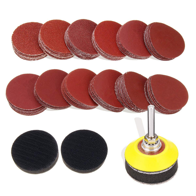 DRILLPRO 120pcs 2 Inch Sanding Discs Pad with 1/4'' Shank Backer Plate and 2pcs Sponge Cushions for Drill Grinder Rotary Tools 60-3000 Grit Sandpapers - NewNest Australia