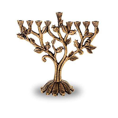 NewNest Australia - copa Antique Gold Colored Pomegranate Tree Hanukkah Menorah 