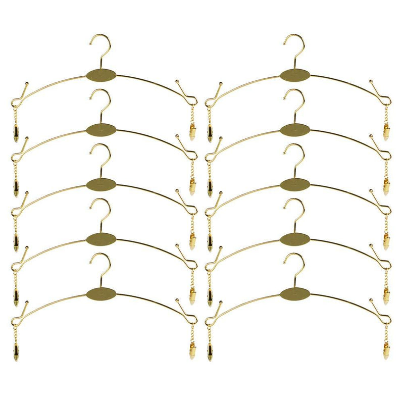 NewNest Australia - Exttlliy 10PCS Metal Underwear Bra Rack Durable Fashion Children Clothes Hangers Hook Lingerie Shop Display Hanger with Clips (Gold) Gold 