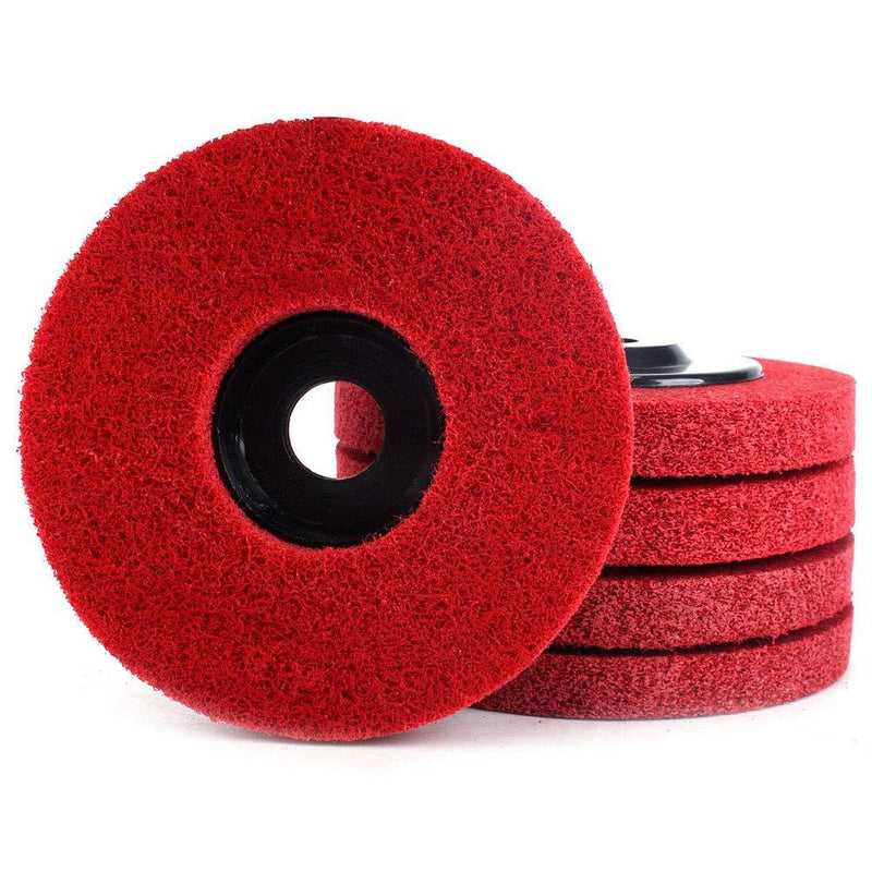 5Pcs 4" Nylon Fiber Buffing Polishing Wheel Sanding Abrasive Disc red 9P for Angle Grinders 10016 - NewNest Australia