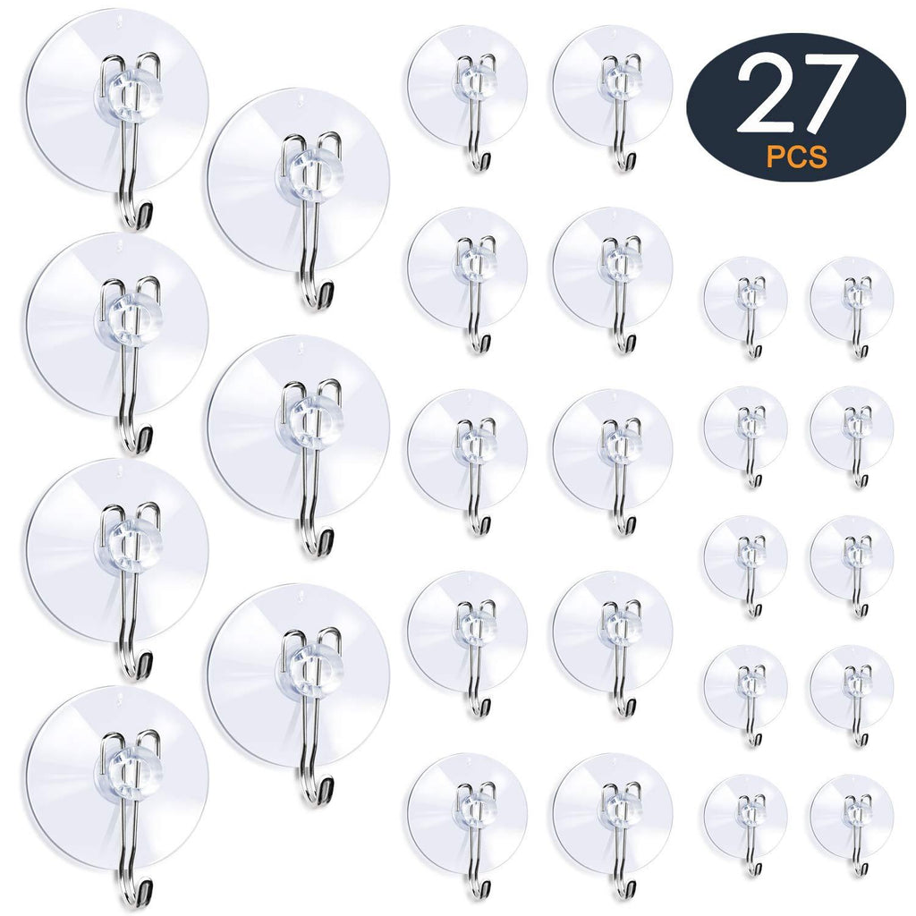 NewNest Australia - DSMY 27 Pack Suction Cup Wall Hooks, Home Kitchen Bathroom Wall Towel Robe Hangers, Utility Hooks, Hanging Supplies 1 