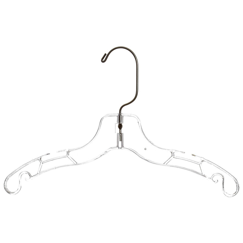 NewNest Australia - Mainetti 5075 Clear Plastic Hangers with 360 Swivel Metal Hook and Notches for Straps, Great for Children's Shirts/Tops/Dresses, 12 Inch (Pack of 10) 