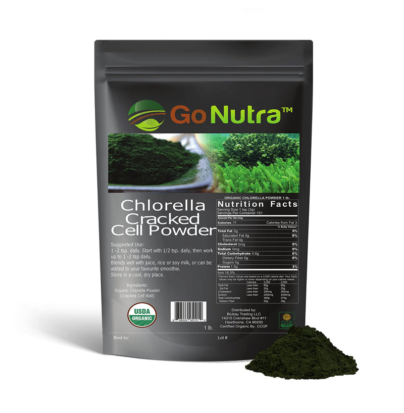 Chlorella Powder 1 lb Organic, raw, Non-GMO. 100% Pure Cracked Cell Wall Green Superfood High Protein Chlorophyll for Smoothie Vegan Supplement - NewNest Australia